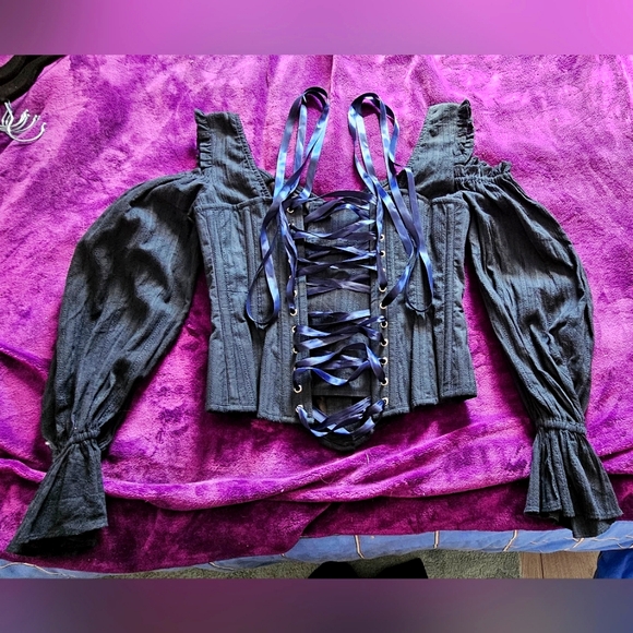 Corset Story black shoulder cut top - Picture 2 of 2